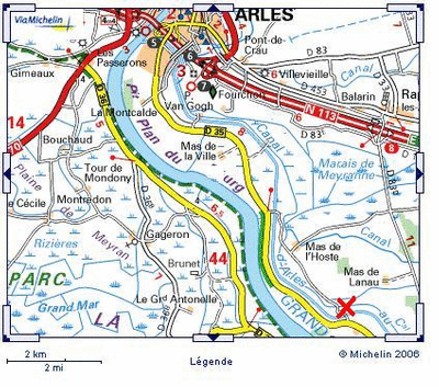 Plan d'accès au Mas de la Galère